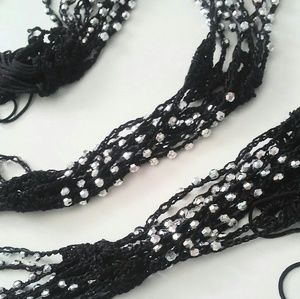 Black jewel rope belt